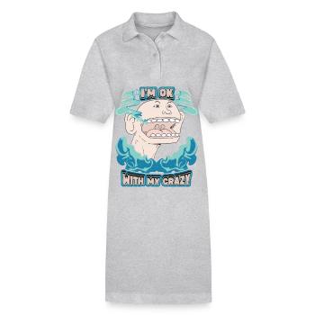 Comic, Comic Strips, Crazy Man, Funny Saying - Stanley/Stella PAIGER Organic Women’s Polo Dress - black - Front