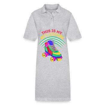80s Roller Skates, Roller Skating, Saying - Stanley/Stella PAIGER Organic Women’s Polo Dress - black - Front