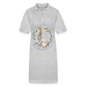 Hase, Hase-Hare, lustiger Spruch von Lewis-Carroll - Stanley/Stella Frauen Bio-Polokleid PAIGER - Schwarz - Vorne