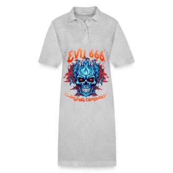 Devil Devil, Evil 666, Comic Devil Satan Saying - Stanley/Stella PAIGER Organic Women’s Polo Dress - black - Front