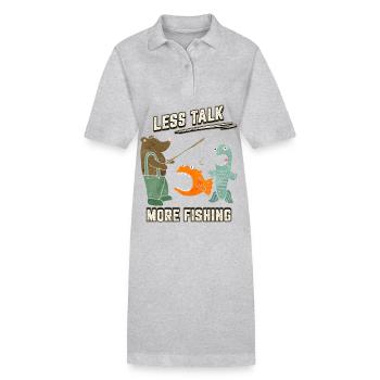Funny Angler, Bear Fisherman, Comic Style Saying - Stanley/Stella PAIGER Organic Women’s Polo Dress - black - Front