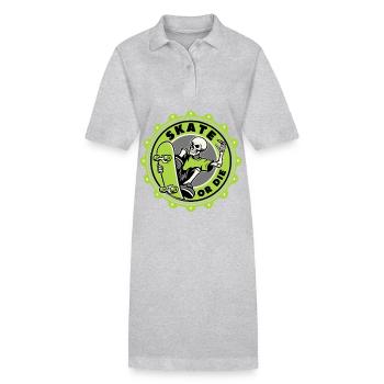Crâne patineur, drôle de dire patiner ou mourir - Robe polo bio PAIGER Stanley/Stella Femme - noir - Devant