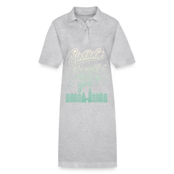 Stockholm, Suède Panorama de la capitale - Robe polo bio PAIGER Stanley/Stella Femme - noir - Devant