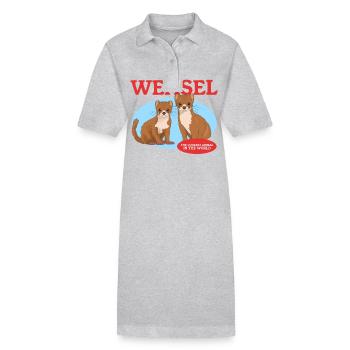 Weasel Mouse Weasel Dwarf Weasel Gift - Stanley/Stella PAIGER Organic Women’s Polo Dress - black - Front