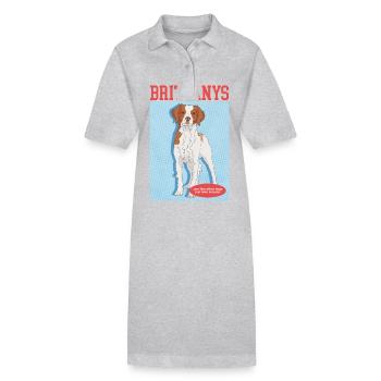 Brittany Epagneul Breton Vorstehhunde Geschenk - Stanley/Stella Frauen Bio-Polokleid PAIGER - Schwarz - Vorne