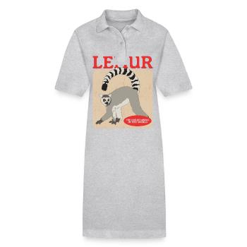 Lemurs Curly Tailed Lemur Ringed Creature Lemur Gift - Stanley/Stella PAIGER Organic Women’s Polo Dress - black - Front