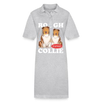 Collie Langhaarcollies Rough Collies Geschenk - Stanley/Stella Frauen Bio-Polokleid PAIGER - Schwarz - Vorne