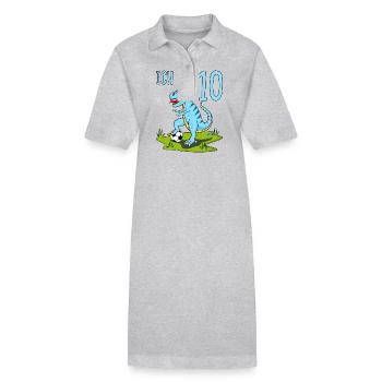 Dinosaure Rex Football 10 Anniversaire Bleu - Robe polo bio PAIGER Stanley/Stella Femme - noir - Devant