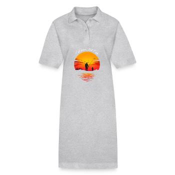 Papa et moi, partenaires de pêche - Robe polo bio PAIGER Stanley/Stella Femme - noir - Devant