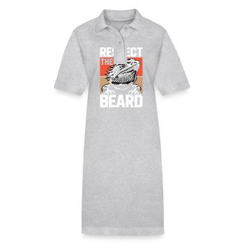 Respect the Beard! Bearded Dragon Reptile Terraristics - Stanley/Stella PAIGER Organic Women’s Polo Dress - black - Front