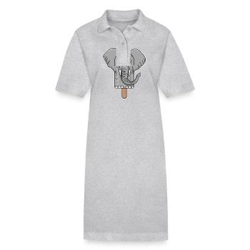 Elephant Head Popsicle - Stanley/Stella PAIGER Organic Women’s Polo Dress - black - Front