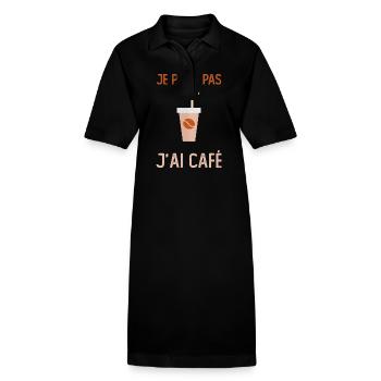 Je Peux Pas J'ai Café Barista - Robe polo bio PAIGER Stanley/Stella Femme - noir - Devant