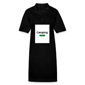 "Camping is my Life" - Stanley/Stella PAIGER Organic Women’s Polo Dress - black - Front