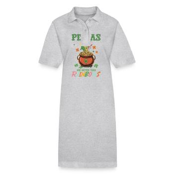 St. Patricks Day Pizzen sind besser als Regenbögen - Stanley/Stella Frauen Bio-Polokleid PAIGER - Schwarz - Vorne