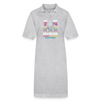 First Grade Elementary School 2024 Gift - Stanley/Stella PAIGER Organic Women’s Polo Dress - black - Front