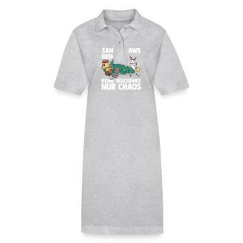 Weihnachtsmann Weihnachtsfest Weihnachten Katzen - Stanley/Stella Frauen Bio-Polokleid PAIGER - Schwarz - Vorne
