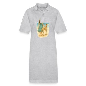 Windhund am Meer mit brünetter Frau - Stanley/Stella Frauen Bio-Polokleid PAIGER - Schwarz - Vorne
