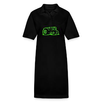 Traktor Landwirtschaft Symbol - Stanley/Stella Frauen Bio-Polokleid PAIGER - Schwarz - Vorne