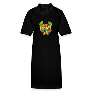 Lustige Pferd Sommer Strand Sonnenbrille Hawaiianisch - Stanley/Stella Frauen Bio-Polokleid PAIGER - Schwarz - Vorne