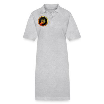 Marijuana leaf - LOGO button 1 - Stanley/Stella Frauen Bio-Polokleid PAIGER - Schwarz - Vorne
