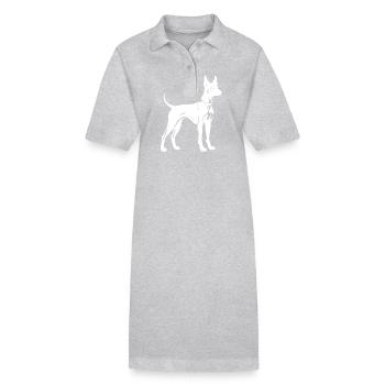 Silhouette de chien doberman - Robe polo bio PAIGER Stanley/Stella Femme - noir - Devant