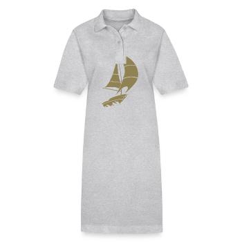 Sailboat Sailing Yacht Sea Silhouette - Stanley/Stella PAIGER Organic Women’s Polo Dress - black - Front