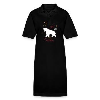 Säbelzahntiger - Stanley/Stella Frauen Bio-Polokleid PAIGER - Schwarz - Vorne