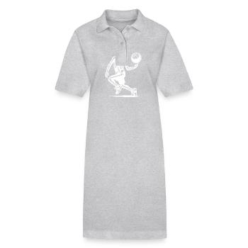 Ball Sports Halloween Skeletons Playing Basketball - Stanley/Stella PAIGER Organic Women’s Polo Dress - black - Front
