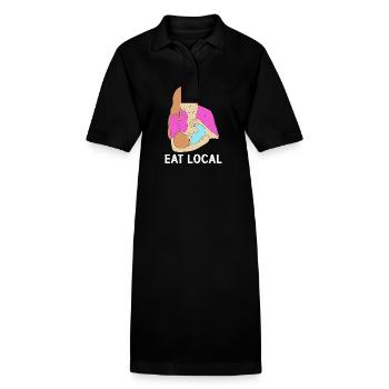 Maman croquante - Robe polo bio PAIGER Stanley/Stella Femme - noir - Devant