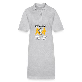 Cette fille court sur Jésus et le judo - Robe polo bio PAIGER Stanley/Stella Femme - noir - Devant