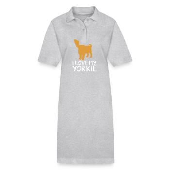 Yorkshire Terrier - Stanley/Stella PAIGER Organic Women’s Polo Dress - black - Front