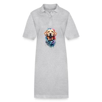 Labrador Retriever - Stanley/Stella PAIGER Organic Women’s Polo Dress - black - Front