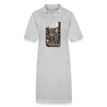 Dystopisches Yokai Skelett Ukiyo-E Manga Stil - Stanley/Stella Frauen Bio-Polokleid PAIGER - Schwarz - Vorne