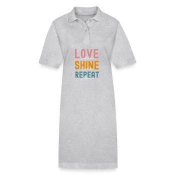 Women's affirmation t shirt "Love Shine Repeat" - Stanley/Stella PAIGER Organic Women’s Polo Dress - black - Front