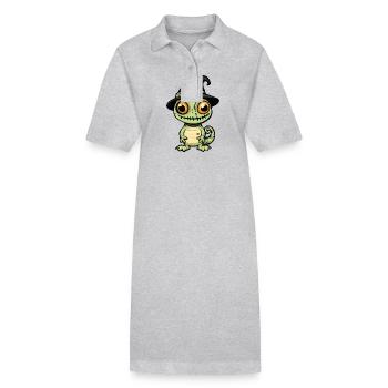 Caméléon Halloween Drôle Zombie - Robe polo bio PAIGER Stanley/Stella Femme - noir - Devant