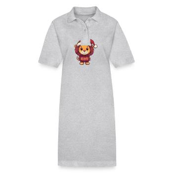 Bande dessinée de Noël Lion - Robe polo bio PAIGER Stanley/Stella Femme - noir - Devant