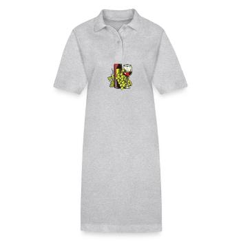 Wine Glass Grapes Wine - Stanley/Stella PAIGER Organic Women’s Polo Dress - black - Front