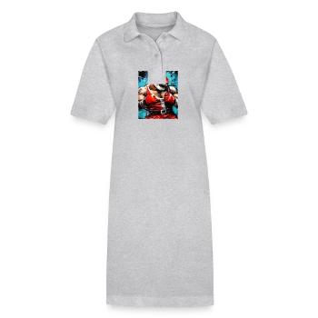 Hai Tier Boxer Boxen - Stanley/Stella Frauen Bio-Polokleid PAIGER - Schwarz - Vorne