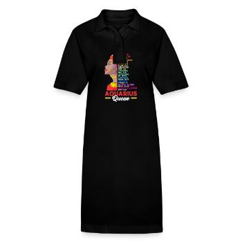 Zodiac sign Aquarius - Stanley/Stella PAIGER Organic Women’s Polo Dress - black - Front