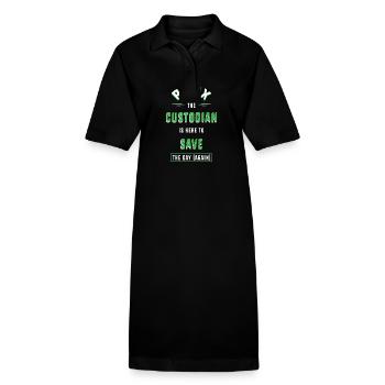 School caretaker - Stanley/Stella PAIGER Organic Women’s Polo Dress - black - Front