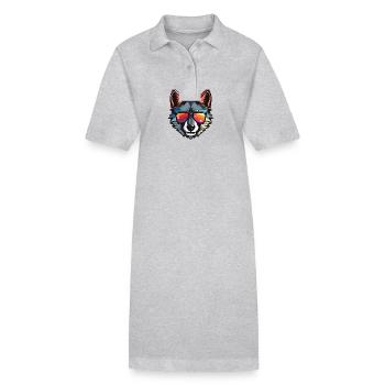 Wolf Kopf Cool - Stanley/Stella Frauen Bio-Polokleid PAIGER - Schwarz - Vorne
