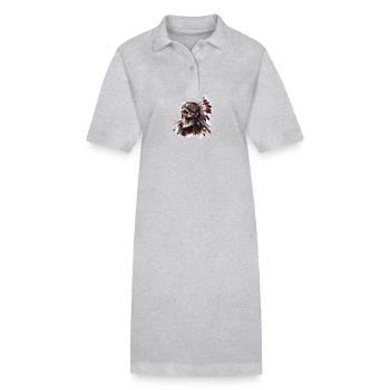 Indianer Häuptling Skelett - Stanley/Stella Frauen Bio-Polokleid PAIGER - Schwarz - Vorne