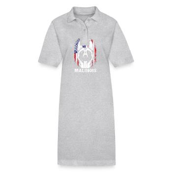Belgian Malinois - Stanley/Stella PAIGER Organic Women’s Polo Dress - black - Front