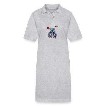 AI-GENERATION – Futuristic Robot Comic Style - Stanley/Stella Frauen Bio-Polokleid PAIGER - Schwarz - Vorne