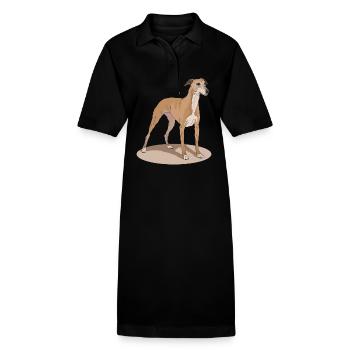 Whippet Englischer Windhund Geschenke - Stanley/Stella Frauen Bio-Polokleid PAIGER - Schwarz - Vorne