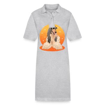 Lévrier afghan Chien Propriétaire Cadeaux - Robe polo bio PAIGER Stanley/Stella Femme - noir - Devant