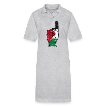 Palestine flag number 1 used - Stanley/Stella PAIGER Organic Women’s Polo Dress - black - Front