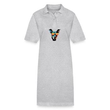Greyhound Dog Head Portrait Cool - Stanley/Stella PAIGER Organic Women’s Polo Dress - black - Front