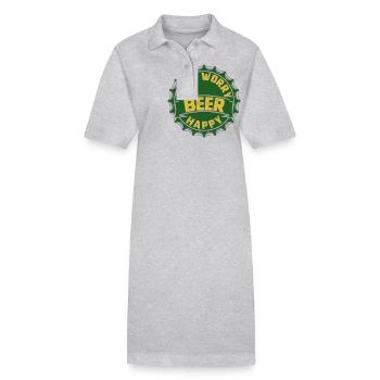 NE VOUS INQUIÉTEZ PAS BIÈRE HEUREUSE - Robe polo bio PAIGER Stanley/Stella Femme - noir - Devant
