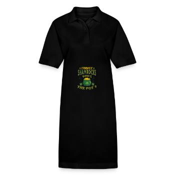Vergessen Sie Kleeblätter Wo ist der Pot St. Patricks Day - Stanley/Stella Frauen Bio-Polokleid PAIGER - Schwarz - Vorne